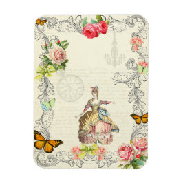 Íman Colagem de vintagem do ímã da moda do século XVIII