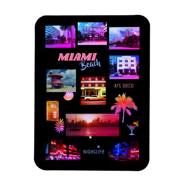 Íman Colagem em Miami Beach (Vertical)