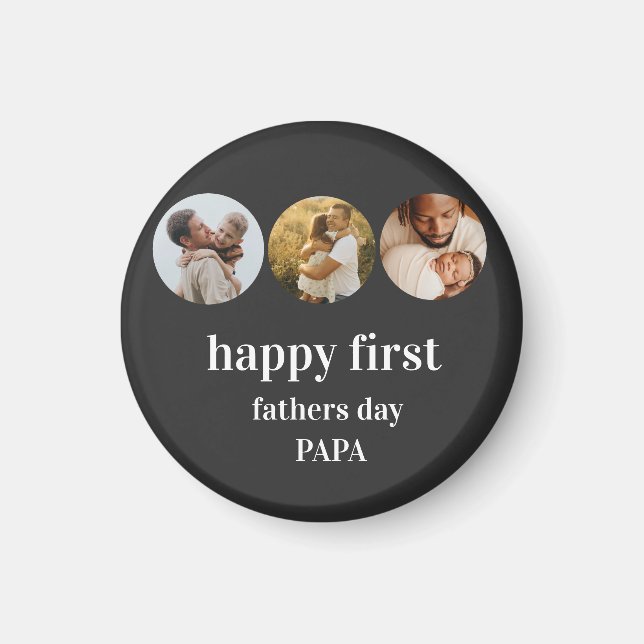 Íman colagem engraçada 3photocolage feliz primeiro dia  (Frente)