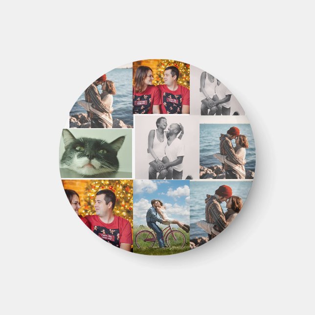 Íman Colagem Personalizada com 9 Fotos (Frente)