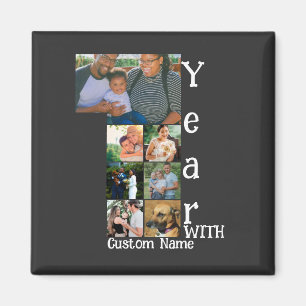 Íman Colagem personalizada de 1rua de aniversário de 7