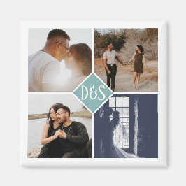 Íman Colagem Personalizada de Fotografias Monogramas 4