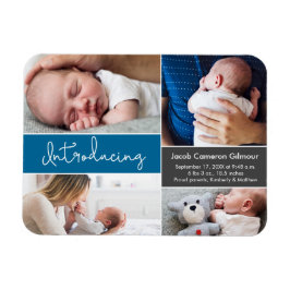 Íman Colagem Personalizada De Fotos Do Baby Boy Blue