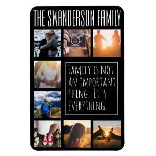 Íman Colagem Personalizada de Oito Quadros Preta