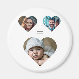 Íman Colagem personalizável de fotos da família Ela Him