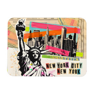 Íman Colagem Pop Art Revista de Viagens Paisagem da Cid