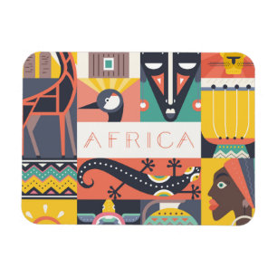Íman Colagem simbólica africana da arte