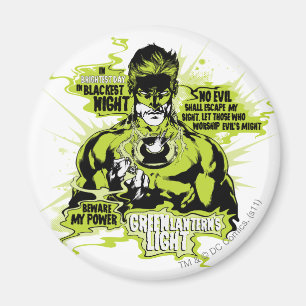 Íman Colagem verde do texto da lanterna - cor