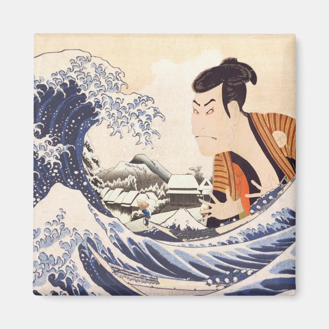 Íman Colagens Ukiyoe da Onda do Excelente (Frente)