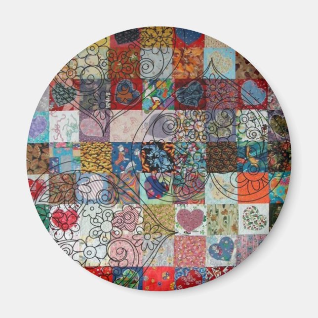 Íman colcha com corações (Frente)