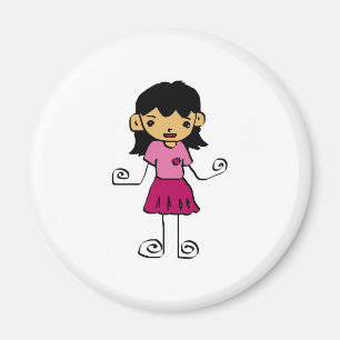 Íman coleção da menina dos desenhos animados