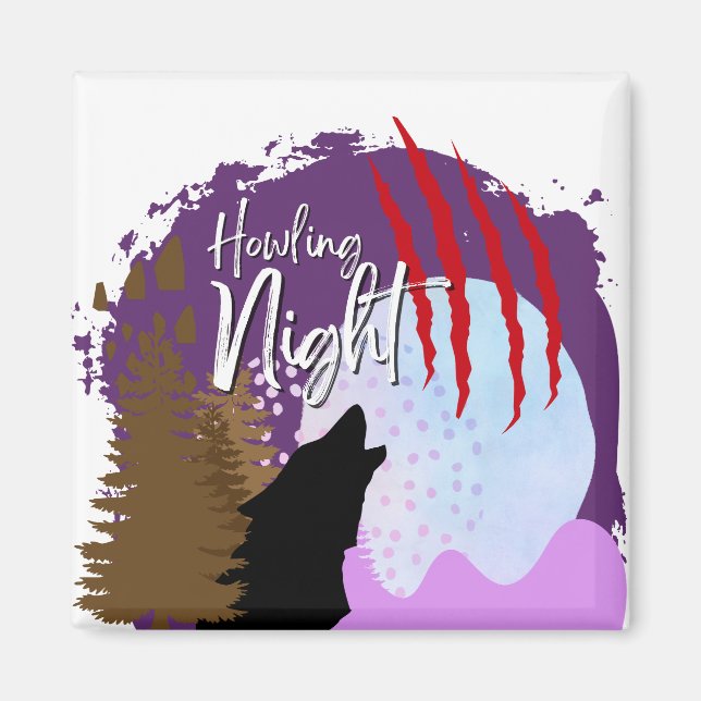 Íman Coleção de Carimbo de Halloween "Howling Night" (Frente)