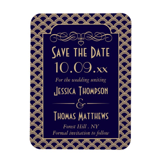 Íman Coleção de Casamentos Art Deco Gatsby, de 1920 (Vertical)