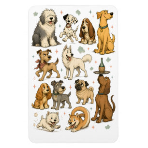 Íman Coleção de Clipart de Raças de Cachorro de Desenho