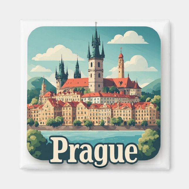 Íman Coleção de Destinos de Praga (Frente)