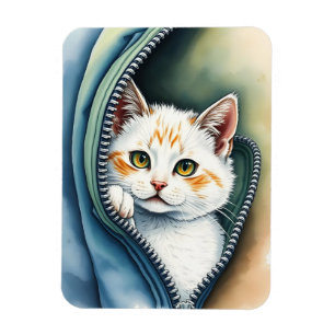 Íman Coleção de Gatos de Lindas Molas de Aquarela Moder