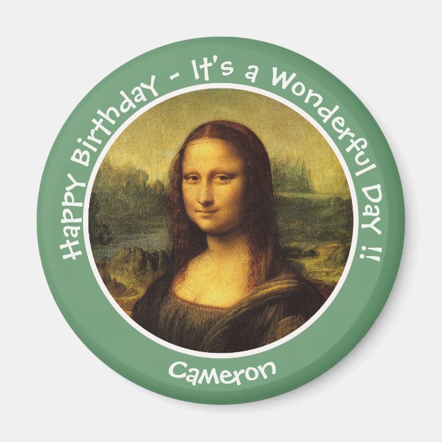 Íman Coleção do Partido Leonardo da Vinci Mona Lisa (Frente)