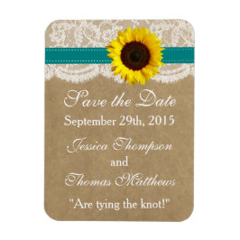 Íman Coleção Kraft, Lace & Sunflower - Teal