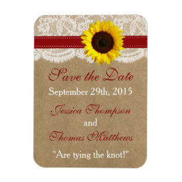 Íman Coleção Kraft, Lace & Sunflower - Vermelho