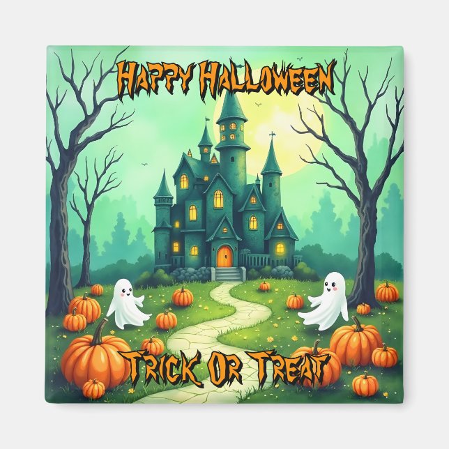 Íman Coleção Moderna Assustadora e Fofa de Halloween (Frente)