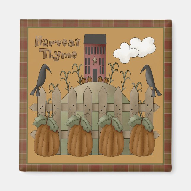 Íman "Colheita de Estilo" Magnetos Autumn Square (Frente)