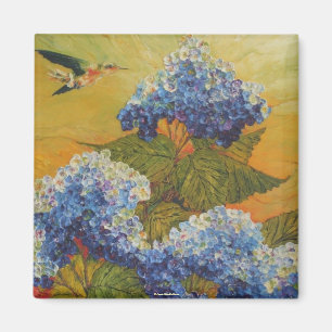 Íman Colibri e ímã azul do Hydrangea