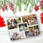 Íman Collage Minimalista Família de Fotos de Natal Feli<br><div class="desc">Colagem Mínima Mínima de Feliz Natal Feriados Familiares Cartão de Imagem. AVISO IMPORTANTE: Esta design faz parte de uma coleção e tem outros elementos coordenados que podem encontrar na minha loja. Às vezes, pode ser difícil alinhar esteticamente e colocar textos ou iniciais nos designs, se me disser e eu farei...</div>