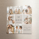 Íman Collage Photo Mãe Nós Te Amos | Personalizado<br><div class="desc">Celebrar a mãe com este doce e sentimental imã de Colagem Foto "Nós Amo-Te Mãe". Personalize-o com as suas fotografias familiares favoritas e crie uma guarnição que verá todos os dias no frigorífico, no armário ou no conselho de escritório. Perfeito como um pequeno mas significativo presente de Dia das Mães,...</div>