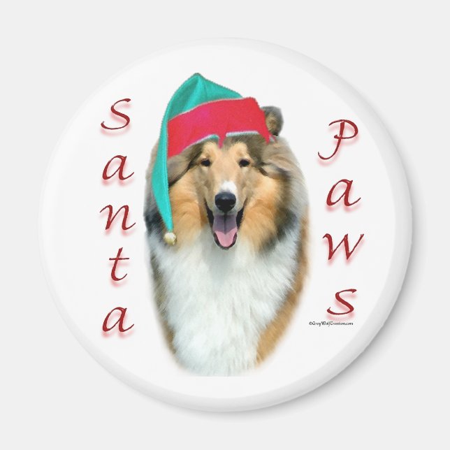 Íman Collie (áspero) Papais noeis (Frente)