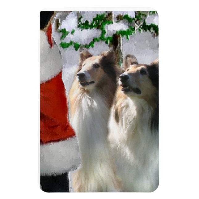 Íman Collies De Massa Com Papais noeis No Natal (Vertical)