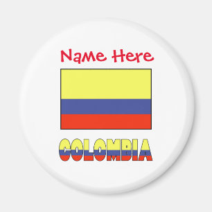 Íman Colômbia Bandeira Colombiana Vermelha Personalizaç