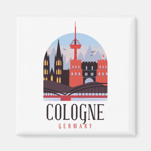 Íman Colônia Alemanha Vintage Cityscape