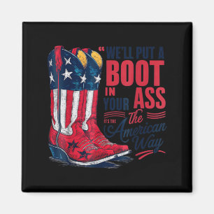 Íman Coloque uma bota na cowgirl ocidental 4 de julho