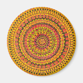 Íman Color Orange Mandala Original Art 