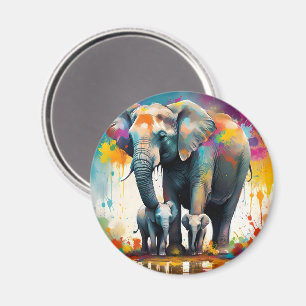 Íman Coloração Da Mamãe E Dos Elefantes Para Bebês,