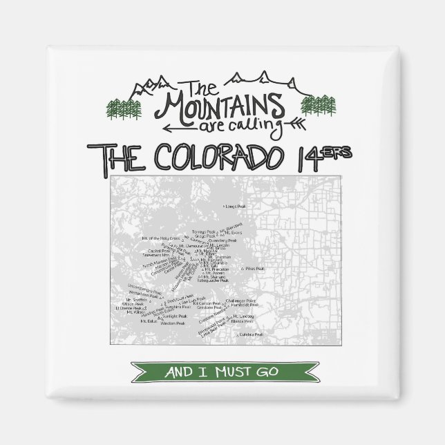 Íman Colorado 14ers Fourteeners Design (Frente)