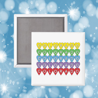 Íman Colorado Hearts Rainbow Pattern