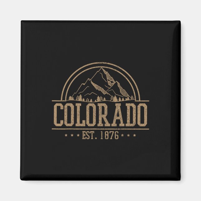 Íman Colorado - Montanhas Rochosas Est. 1876 Caminhadas (Frente)
