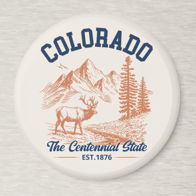 Íman Colorado Mountain | The Centennial State Souvenir (Criador carregado)