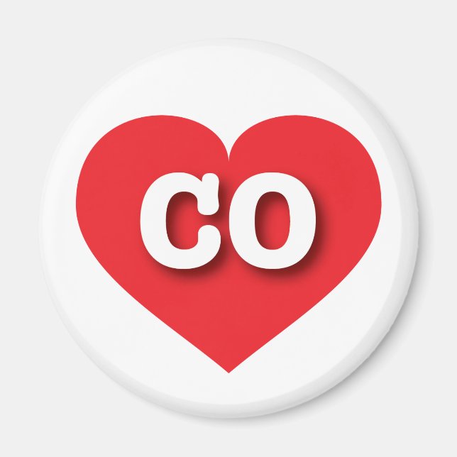 Íman Colorado Red Heart - Eu amo CO (Frente)