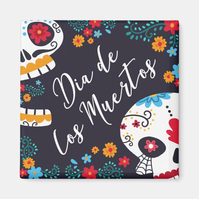 Íman Colorful Dia de los Muertos | Magnet (Frente)