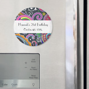 Íman Colorful Paisley, Paisley Pattern, Boteh, Aniversá