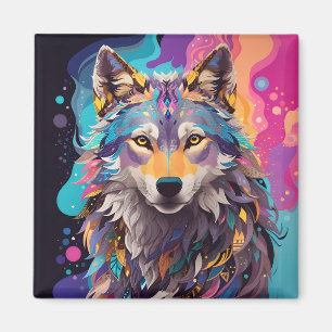 Íman Colorida Cinza Wolf Neon Colors