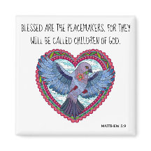 Colorida Dove w Verse sobre paz (Matthew 5:9)