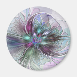 Íman Colorida Fantasy Abstrato Moderna Flor Fractal