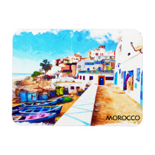 Íman Colorida Marrocos Viagem Watercolor