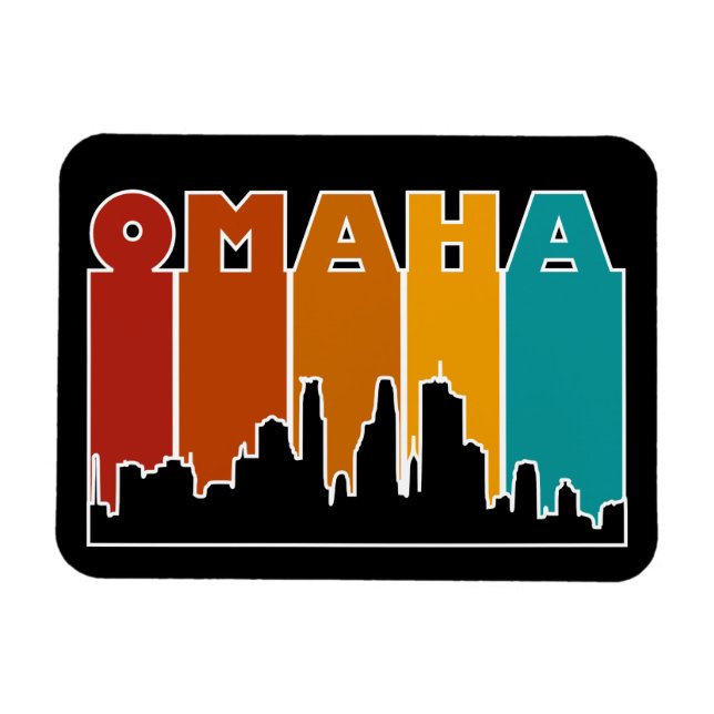 Íman Colorida Omaha Nebraska Retro Sunset (Horizontal)
