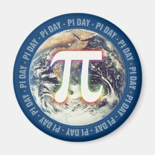 Íman Colorida Pi Day na Terra - ímã matemático