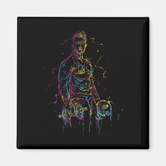 Íman Colorida Strongman Bodybuilding Gym Welevaging (Frente)