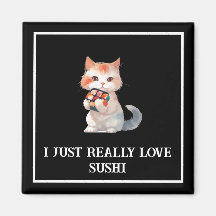 Colorida Sushi Gato "Eu amo sushi"